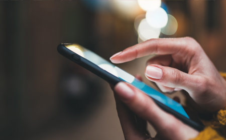 image of a phone user